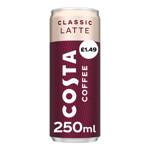 COSTA COFFEE LATTE CAN PMP £1.49 250ML