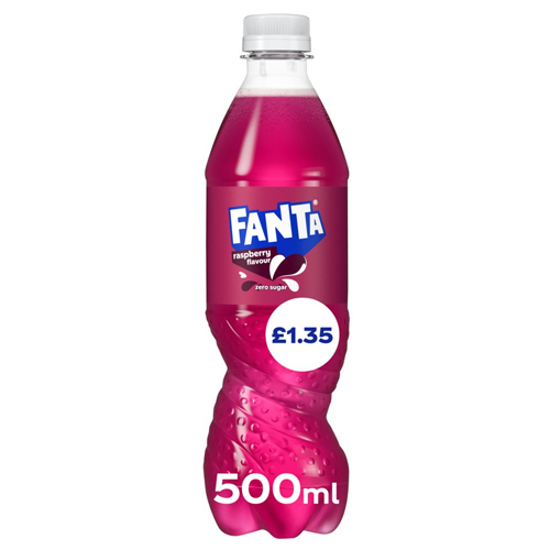 FANTA RASPBERRY ZERO SUGAR PET PMP £1.35 500ML