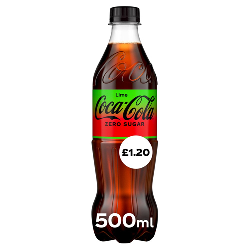 COKE ZERO LIME PET PMP £1.20 500ML