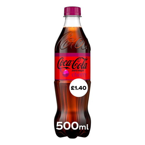 COKE ZERO CHERRY PET PMP £1.40 500ML