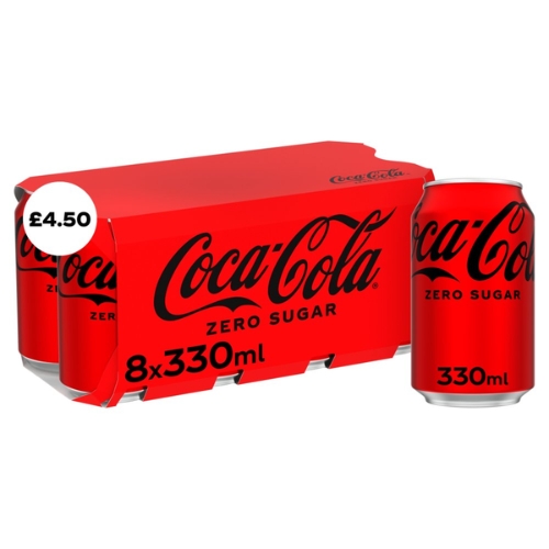 COKE ZERO 8PK PMP £4.50 330ML