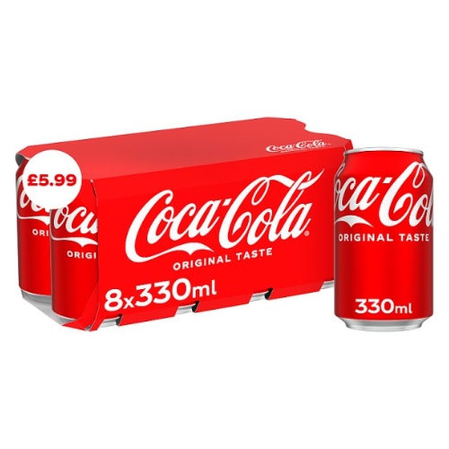 COKE REGULAR 8PK PMP £5.99 8PK 330ML