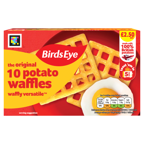 BIRDS EYE 10 THE ORIGINAL POTATO WAFFLES PMP £2.50 567G