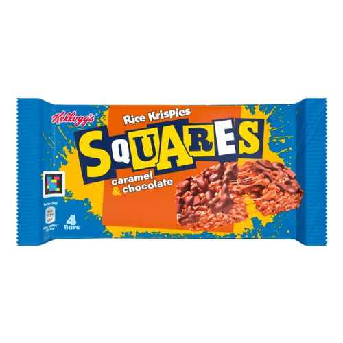 KELLOGG'S RICE KRISPIES SQUARES CHOCOLATE CARAMEL SNACK BARS 4X36G