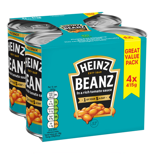 HEINZ BAKED BEANZ IN A RICH TOMATO SAUCE4PK 415G