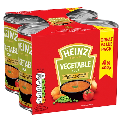 HEINZ VEGETABLE SOUP 4PK 400G