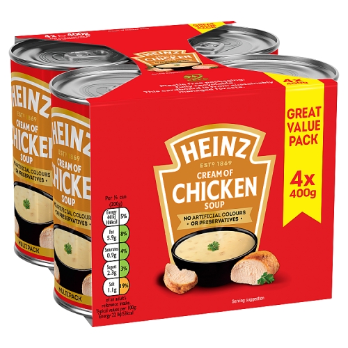 HEINZ CREAM OF CHICKEN SOUP 4PK 400G