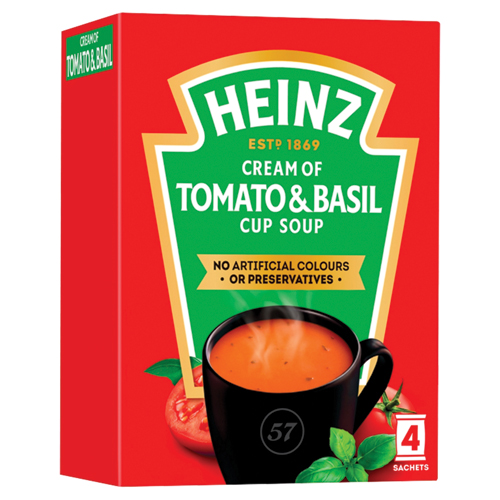 HEINZ CREAM OF TOMATO & BASIL CUP SOUP 4PK 88G