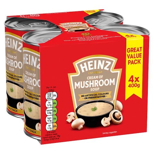 HEINZ CREAM OF MUSHROOM SOUP 4PK 400G