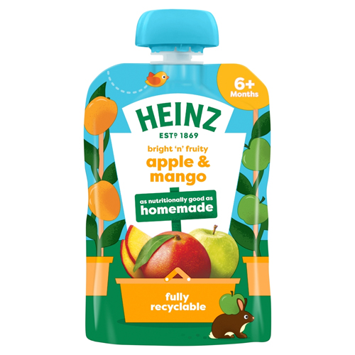 HEINZ APPLE & MANGO FRUIT POUCH 100G