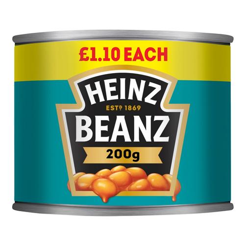 HEINZ BAKED BEANS IN A RICH TOMATO SAUCE PMP £1.10 200G