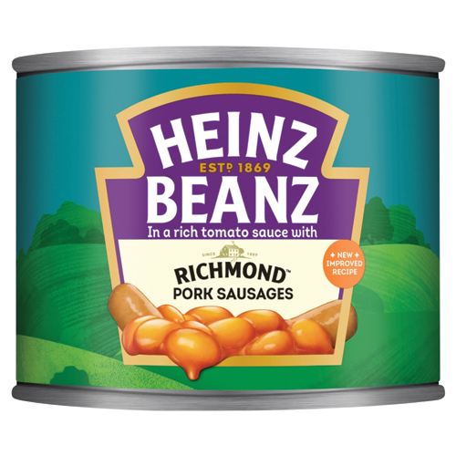 HEINZ BAKED BEANS & RICHMOND PORK SAUSAGES 24X 200G