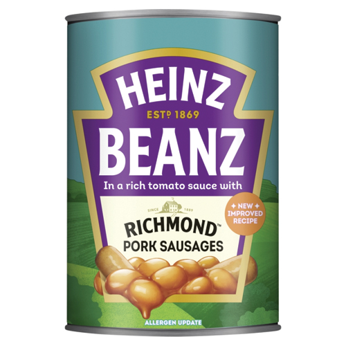 HEINZ BAKED BEANS & RICHMOND PORK SAUSAGES 24X 415G
