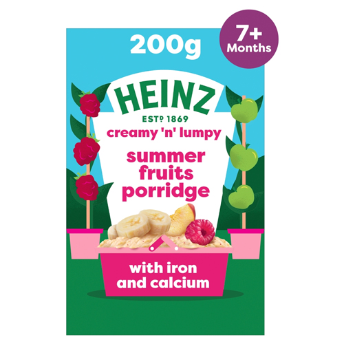 HEINZ BABY FOOD SUMMER FRUITS PORRIDGE 7+ MONTHS 200G