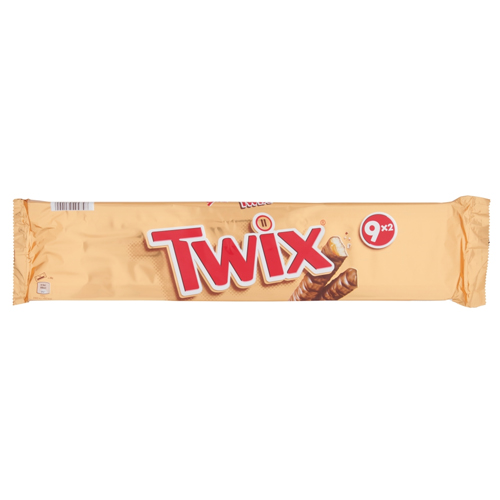 TWIX CHOCOLATE BISCUIT SNACK TWIN BARS 9PK 360G