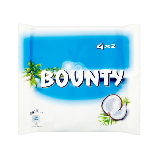 BOUNTY MILK CHOC DUO BARS 4PK 228G