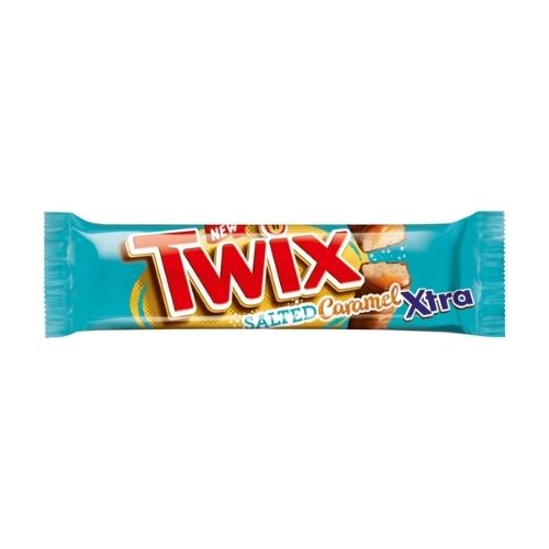 TWIX XTRA SALTED CARAMEL CHOCOLATE BISCUIT TWIN BARS 75G