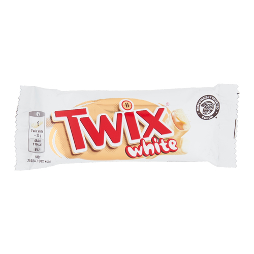 TWIX WHITE CHOCOLATE BISCUIT TWIN BARS 46G