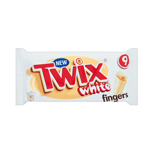 TWIX WHITE CHOCOLATE FINGERS BISCUIT SNACK BARS 9PK 180G