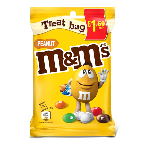 M&M'S PEANUT TREAT BAG PMP £1.69 82G