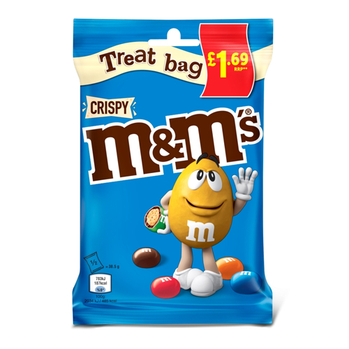 M&M'S CRISPY MILK CHOCOLATE TREAT BAG PMP £1.69 77G