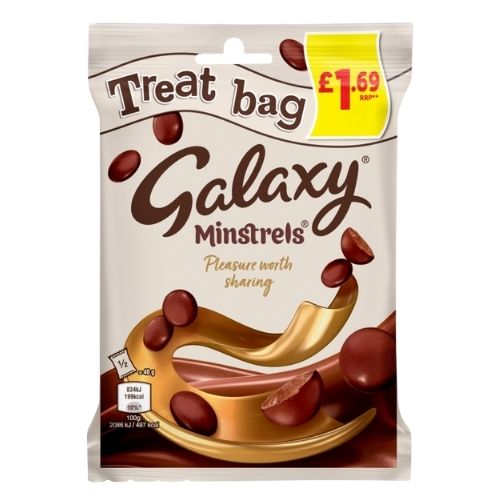 GALAXY MINSTREL MILK CHOCOLATE TREAT BAG PMP £1.69 80G