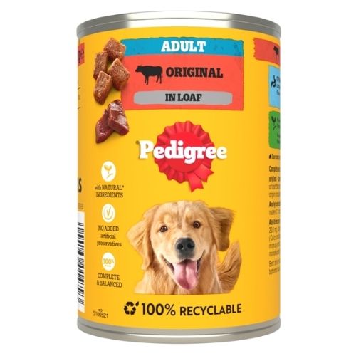 PEDIGREE ADULT WET DOG FOOD TIN ORIGINAL IN LOAF 400G