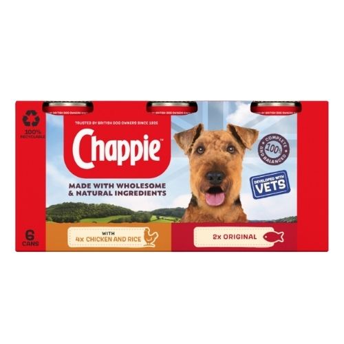 CHAPPIE ADULT WET DOG FOOD TINS FAVOURITES IN LOAF 6PK 412G