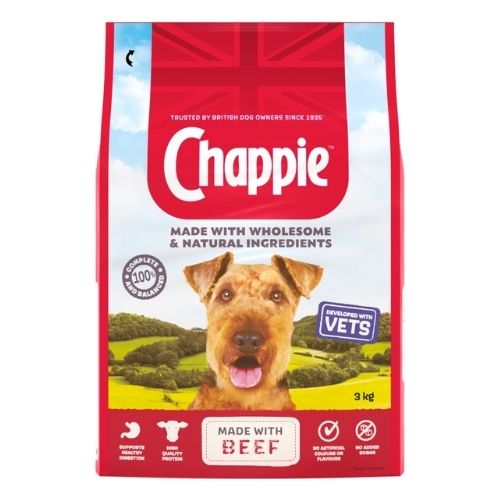 CHAPPIE COMPLETE ADULT DRY DOG FOOD BEEF & WHOLEGRAIN CEREAL 3KG