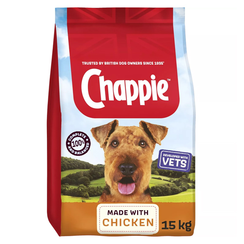 CHAPPIE COMPLETE ADULT DRY DOG FOOD CHICKEN & WHOLEGRAIN CEREAL 15KG
