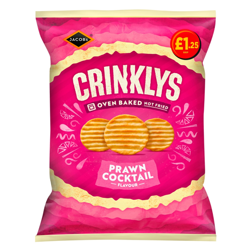 JACOB'S CRINKLYS PRAWN COCKTAIL FLAVOUR PMP £1.25 90G
