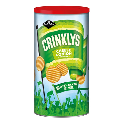 JACOB'S CRINKLYS CHEESE ONION BAKED SNACKS TUB 200G