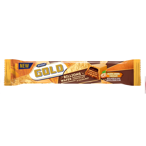 MCVITIE'S GOLD BILLION CHOCOLATE HAZLENUT WAFER BAR 39.5G