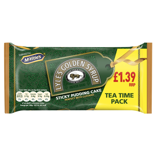 MCVITIE'S LYLE'S GOLDEN SYRUP STICKY PUDDING CAKE PMP £1.39 200G