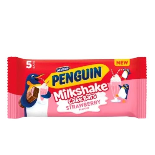 MCVITIE'S PENGUIN STRAWBERRY MILKSHAKE CAKE BAR 7PK 172G