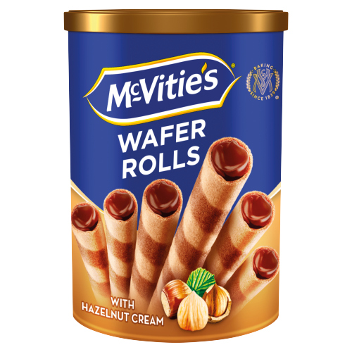 MCVITIE'S WAFER ROLLS WITH HAZELNUT CREAM FILLING 170G
