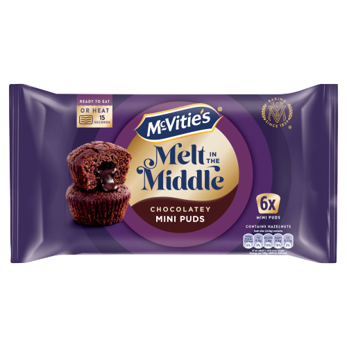 MCVITIE'S MELT IN THE MIDDLE CHOCOLATEY MINI PUDS 162G
