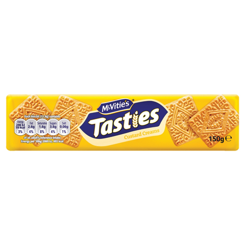 MCVITIE'S TASTIES CUSTARD CREAM BISCUITS 150G