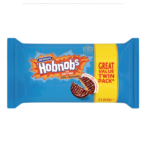MCVITIE'S HOBNOBS MILK CHOCOLATE HOBNOBS TWIN 2PK 262G