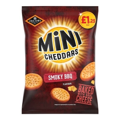 JACOB'S MINI CHEDDARS SMOKEY BBQ PMP £1.25 90G