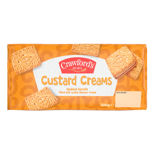 CRAWFORD'S CUSTARD CREAMS SANDWICH BISCUITS 300G