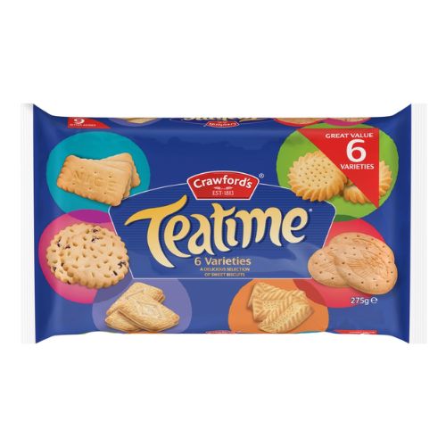 CRAWFORD'S TEATIME BISCUITS ASSORTMENT SELECTION 275G
