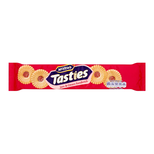 MCVITIE'S TASTIES JAM & CREAM SANDWICH BISCUITS 150G