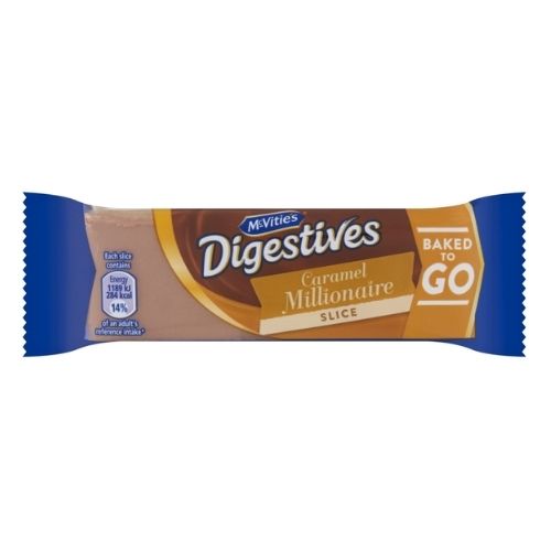 MCVITIE'S MILK CHOCOLATE DIGESTIVES CARAMEL MILLIONAIRE SLICE 51.5G