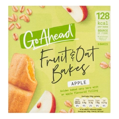 GO AHEAD APPLE FRUIT AND OAT BAKES SNACK BARS 6PK 210G