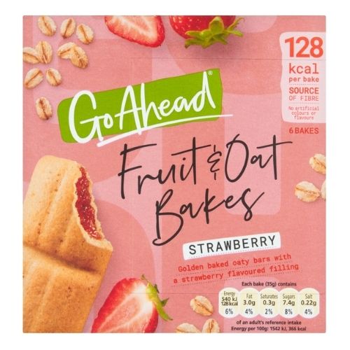 GO AHEAD FRUIT & OAT BAKES STRAWBERRY BISCUIT BARS 6PK 210G