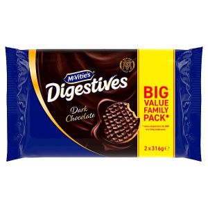 MCVITIE'S DARK CHOCOLATE DIGESTIVE BISCUITS TWIN 2PK 316G