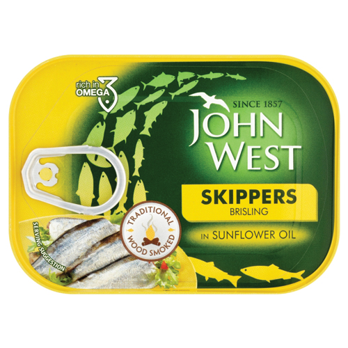 JOHN WEST SKIPPERS BRISLING IN SUNFLOWER OIL 106G