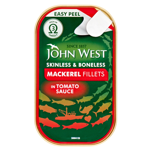 JOHN WEST MACKEREL FILLETS IN TOMATO SAUCE 115G