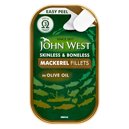 JOHN WEST MACKEREL FILLETS IN OLIVE OIL 115G